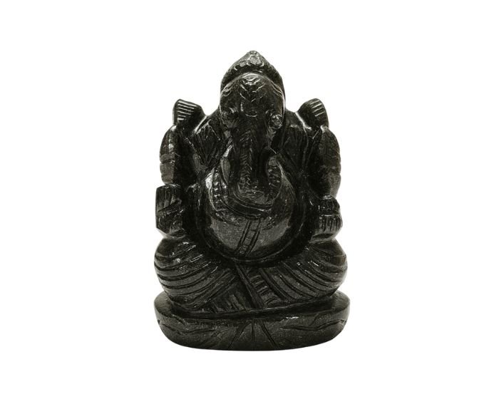 Black Obsidian Ganesh Ji Statue